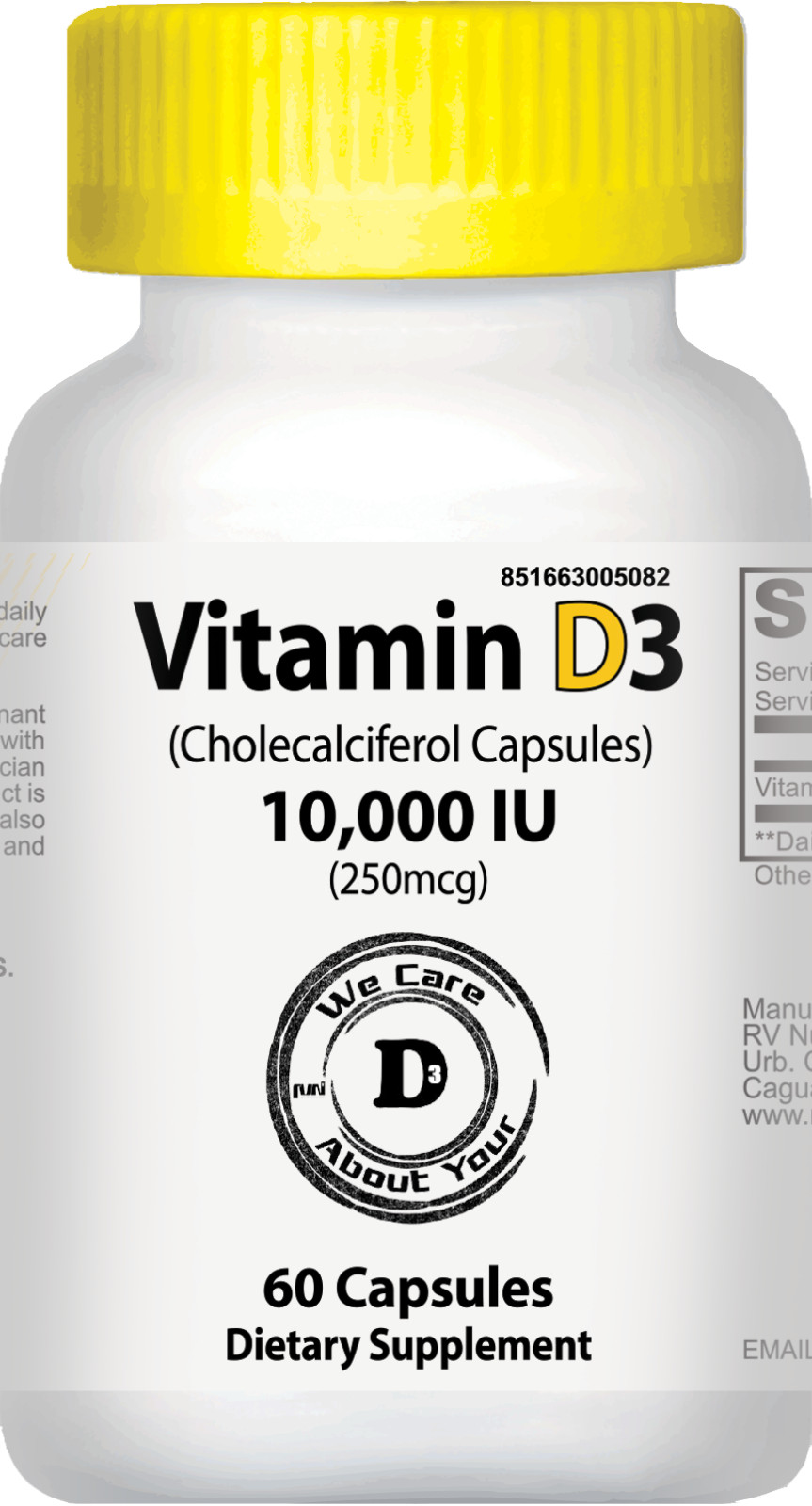 Vitamin D3 10000 IU | 60 VCaps | FREE SHIPPING