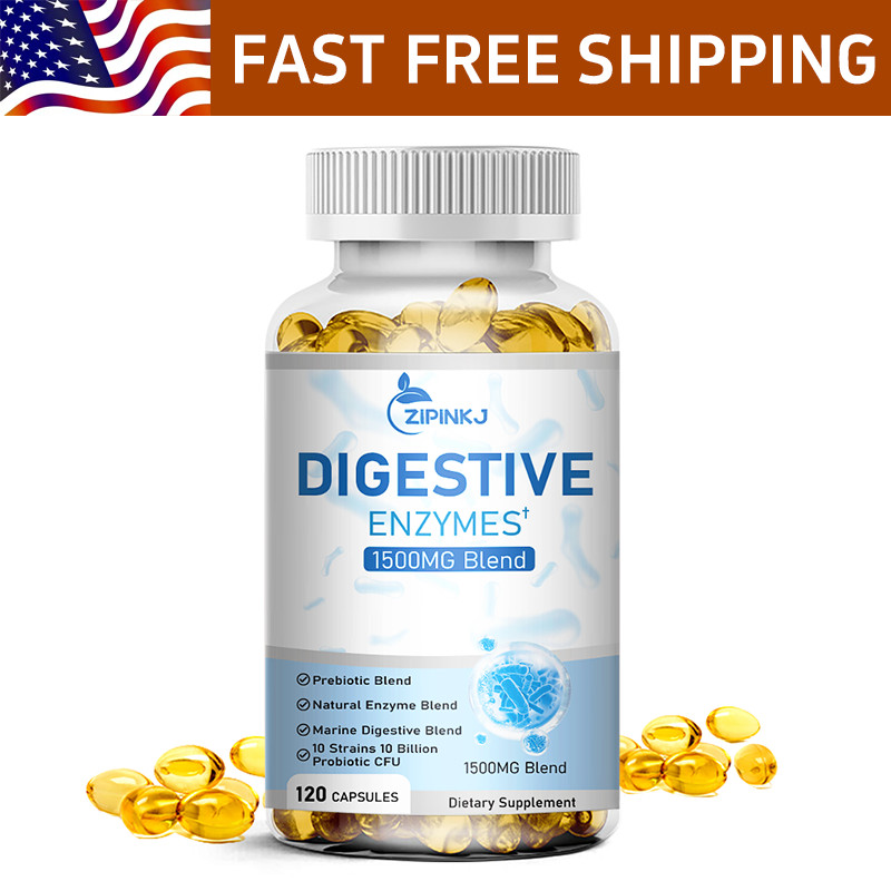 120 Digestive Enzymes Prebiotic & Probiotics Gas, Constipation & Bloating Relief