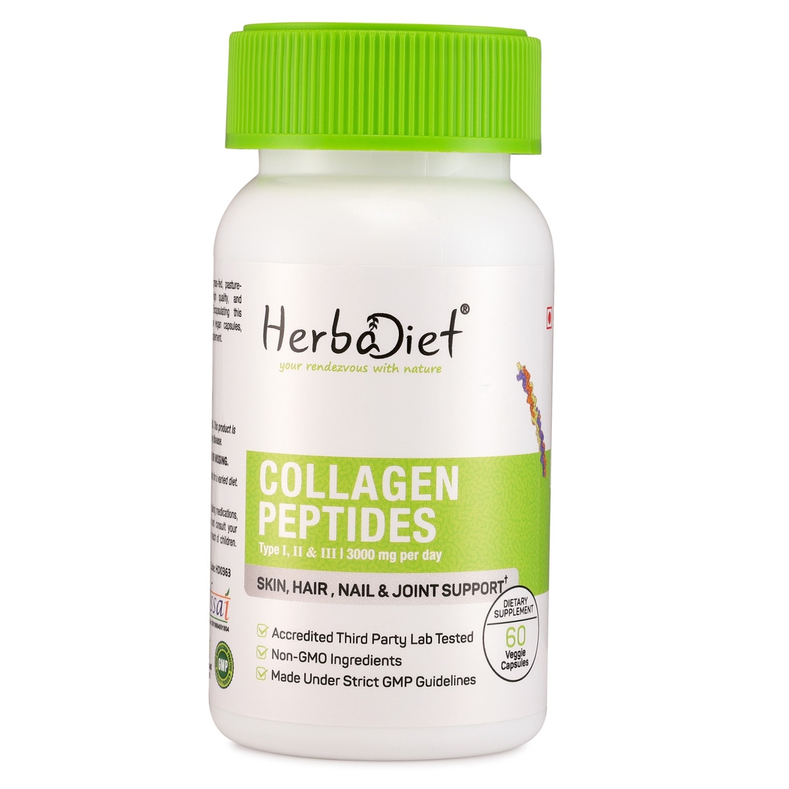 Hydrolyzed Collagen Capsules Type 1 Bovine Peptides Hair, Skin, Nails & Joints