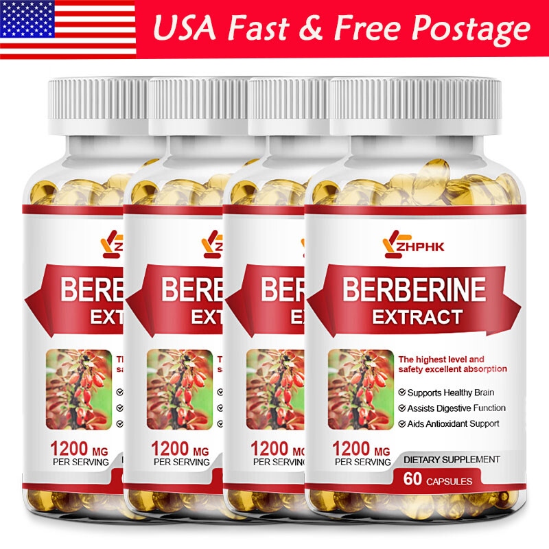 Berberine Capsuels, HCL Extract, 1200mg, Healthy Cholesterol, Anti-inflammatory