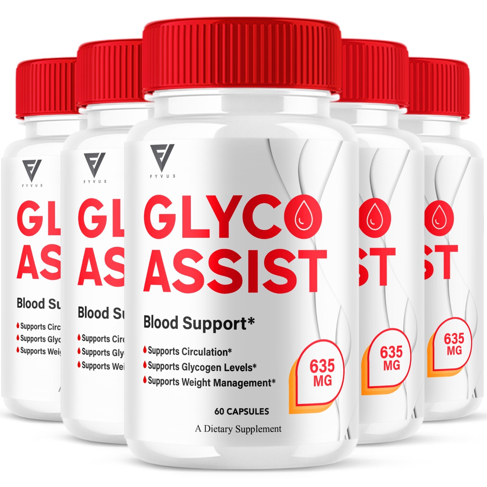 (5 Pack) Glyco Assist Advanced Pills, GlycoAssist Glycogen Max (300 Capsules)