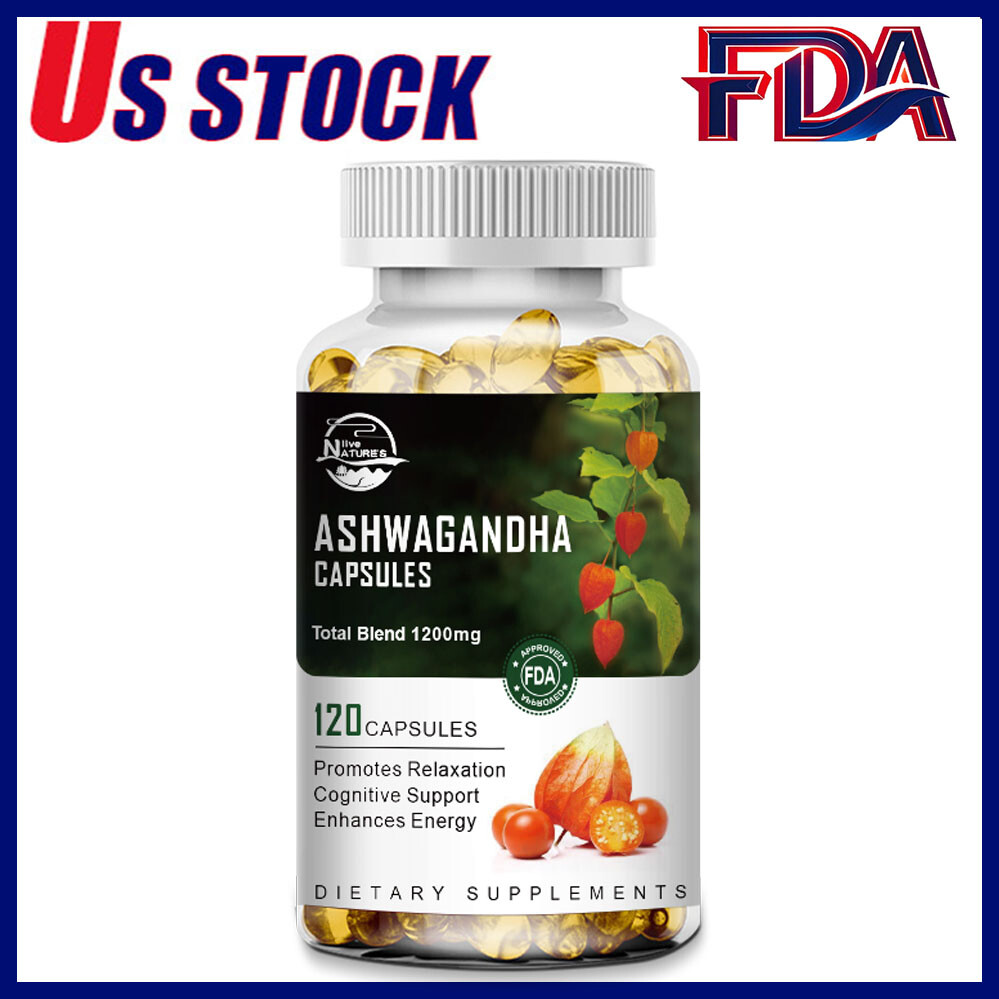 Ashwagandha Capsules – Stress Relief & Cortisol Balance with Alternative 1200mg