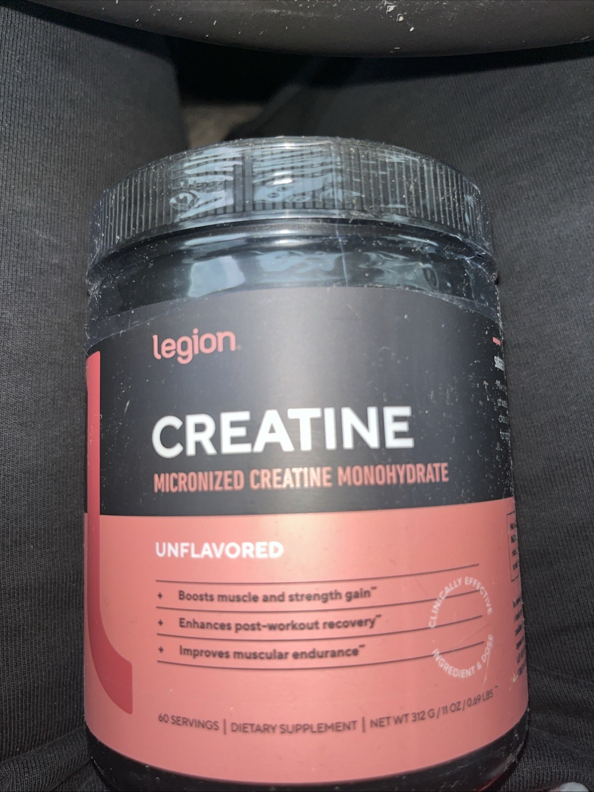 LEGION Micronized Creatine Monohydrate Powder – 60 Servings, Unflavored