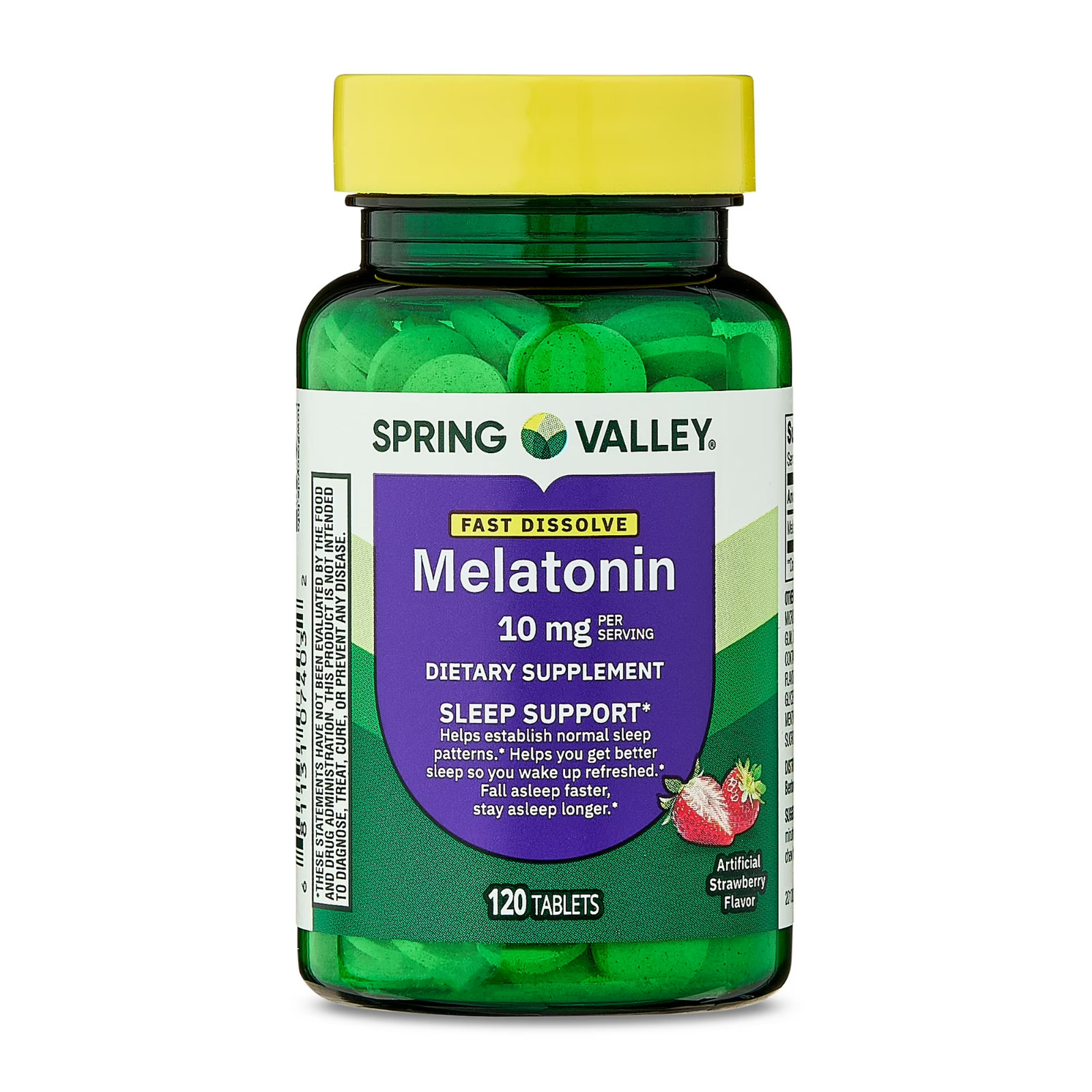 Spring Valley Fast-Dissolve Melatonin Dietary Supplement, 10 Mg, 120 Count