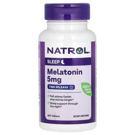 Natrol – Melatonin – Time Release – 5 mg – 100 Tabs – 2 Pack – exp: 04/27