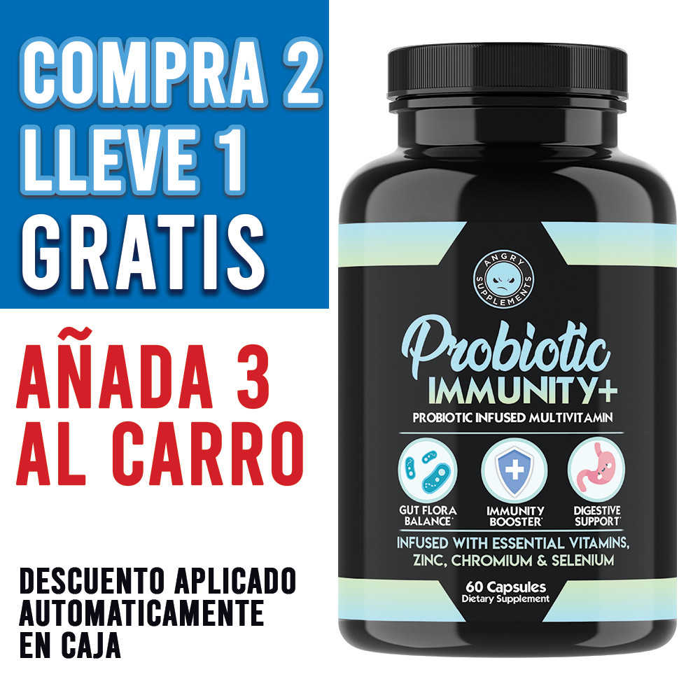 Probiotico Immunity + Vitamin C, E, D3, Zinc Immune & Digestive System Support o