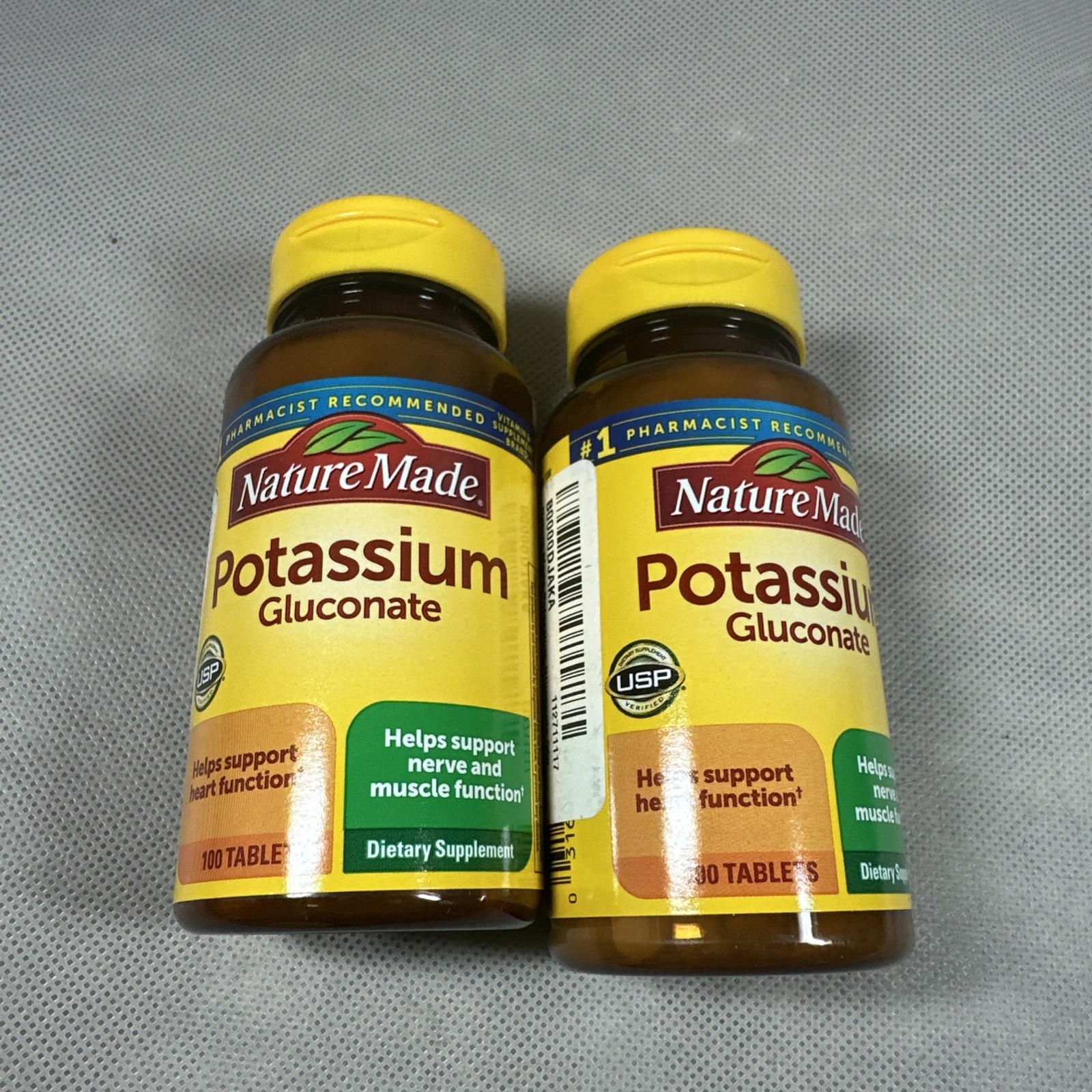 X2 Nature Made Potassium Gluconate 550mg Dietary Heart Health 200 Tablets Q1
