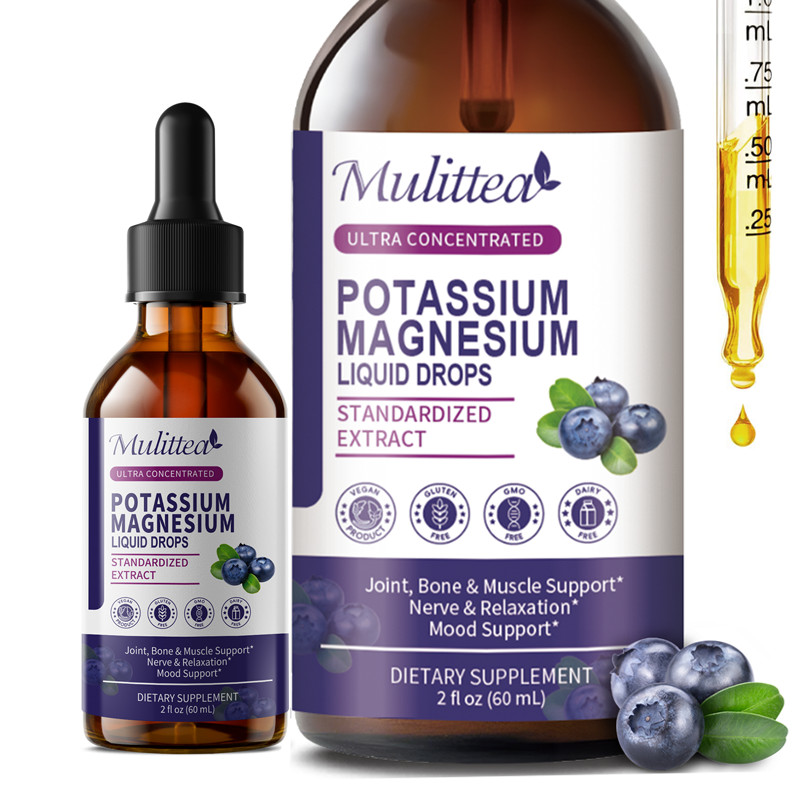 Magnesium Glycinate & Potassium Citrate Vegan Liquid Drops Plus Calcium Zinc