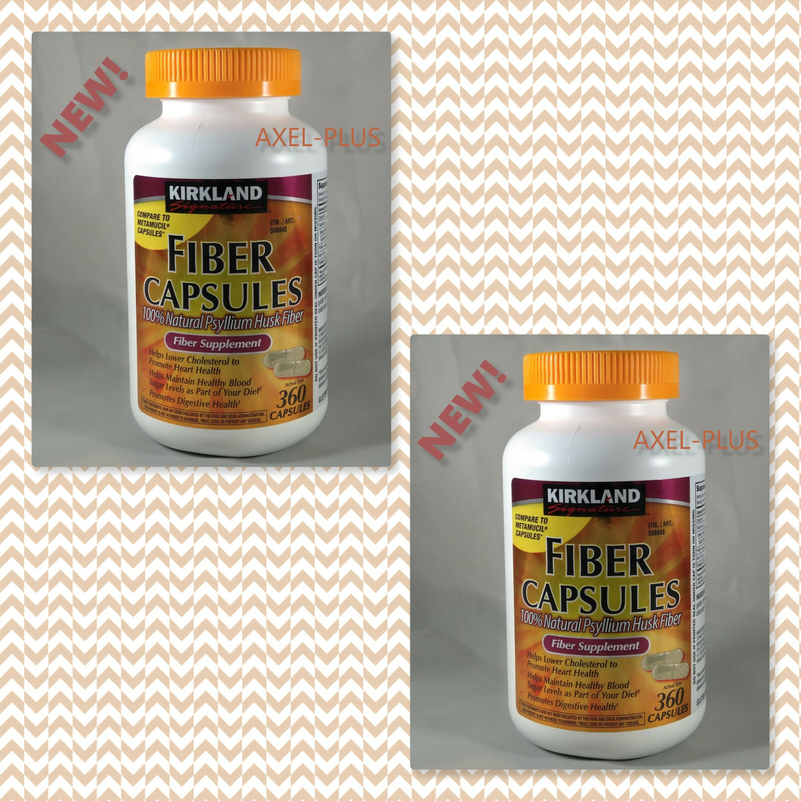 Kirkland Signature Fiber 720 Capsules Compare To Metamucil Caps.100% Na.Psyllium