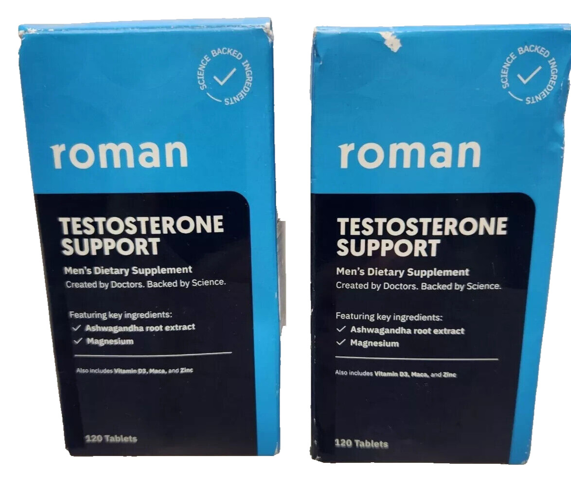 2-Roman Testosterone Booster Male Enhancement Support 120 Ct, See Pics