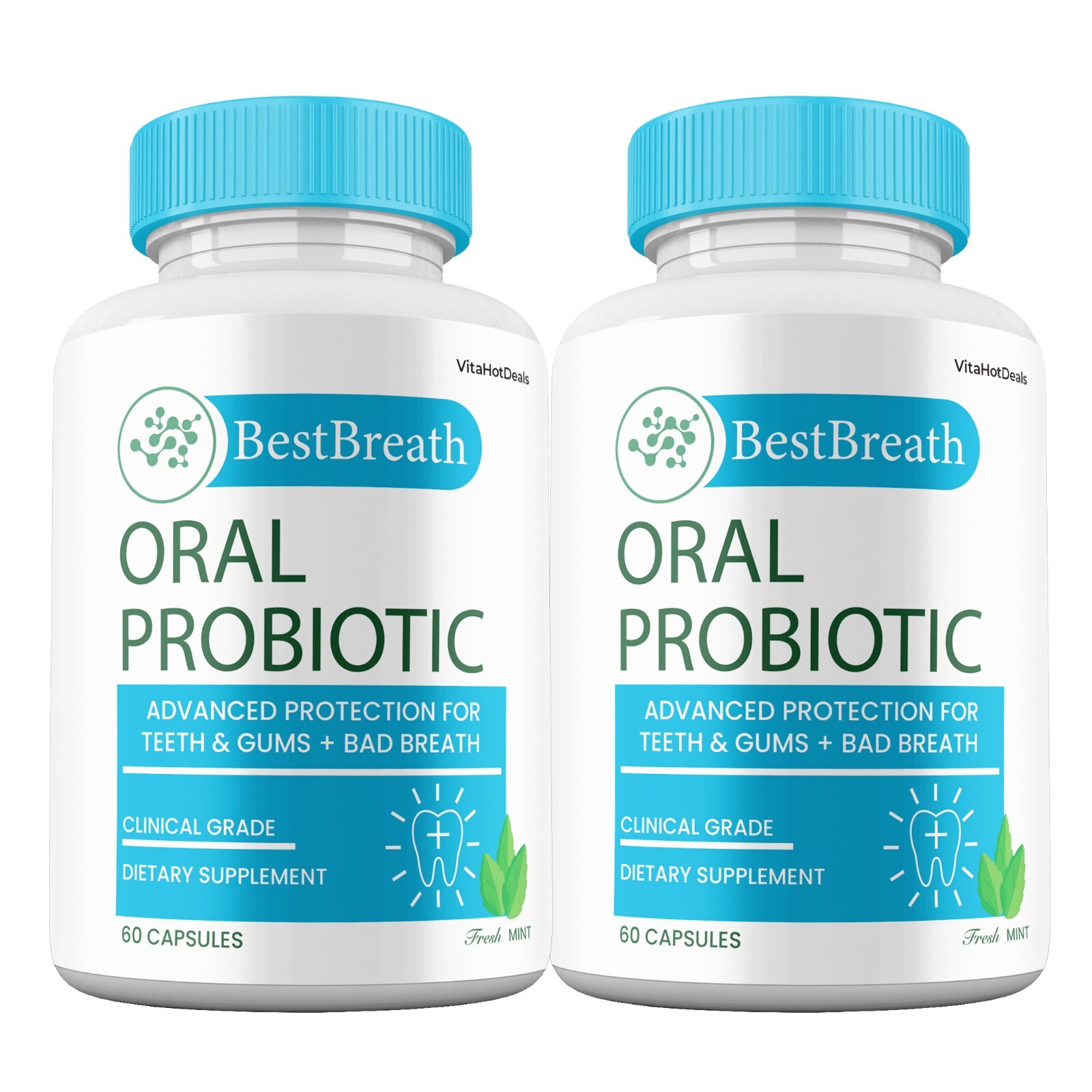 Best Breath for Gums & Teeth Probiotics, BestBreath Oral Supplement (2 Pack)