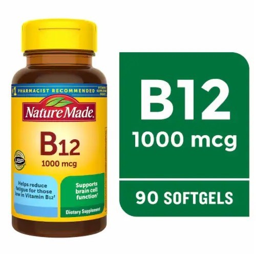 Nature Made B12 1000 mcg 90 Softgels 08/2026