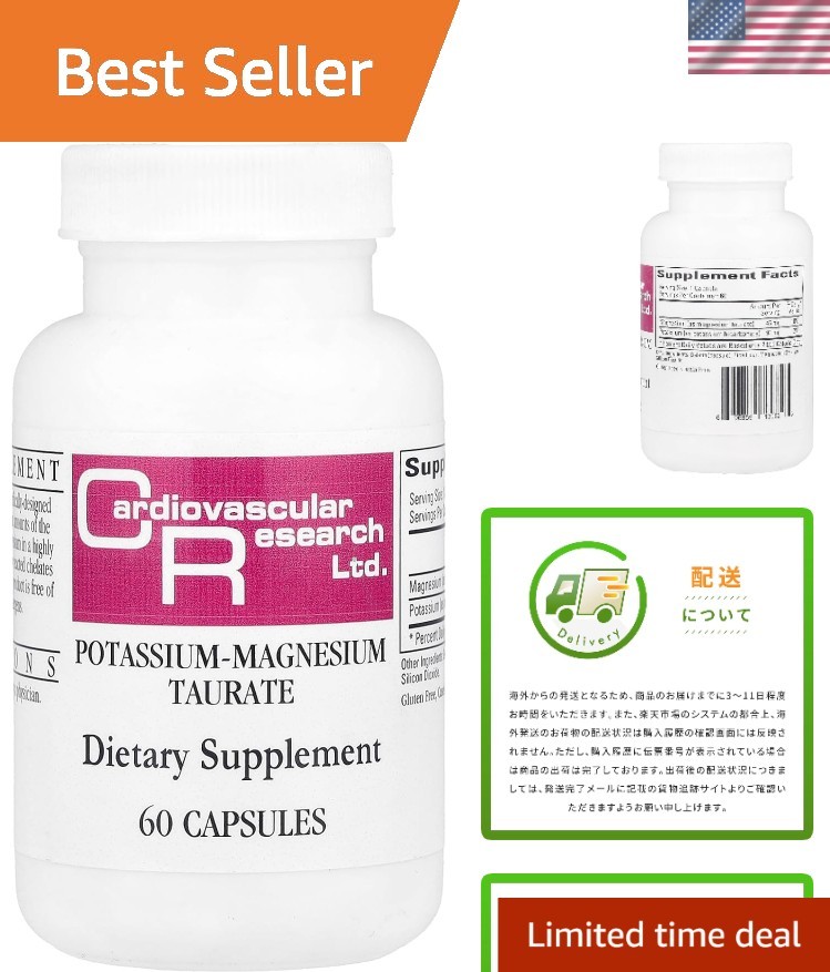 Unflavored Magnesium and Potassium Taurate – 60 Capsules for Vital Heart Health