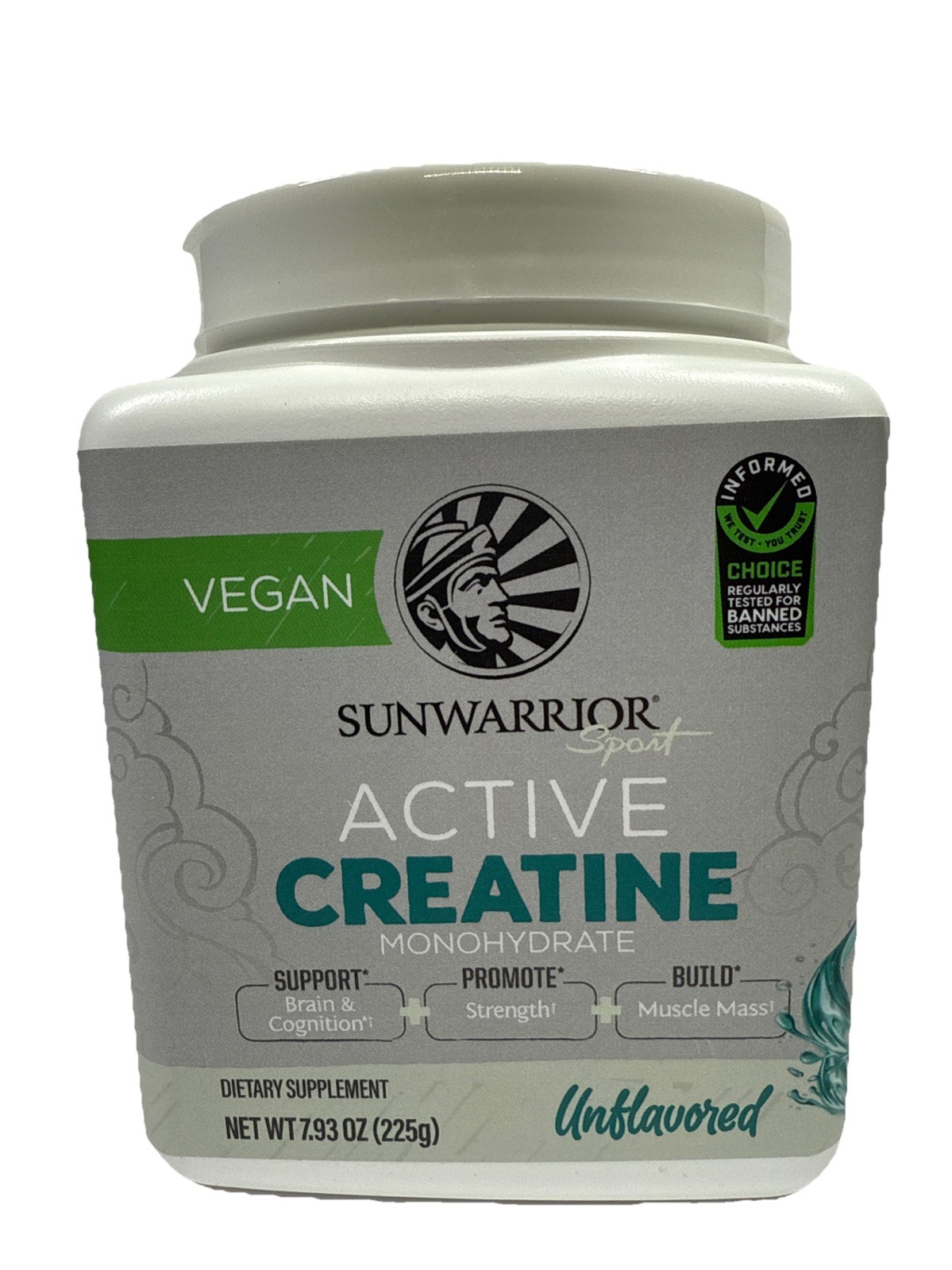 VEGAN SUNWARRIOR Sport Active Creatine Monohydrate 7.93 OZ Unflavored Exp: 07/27
