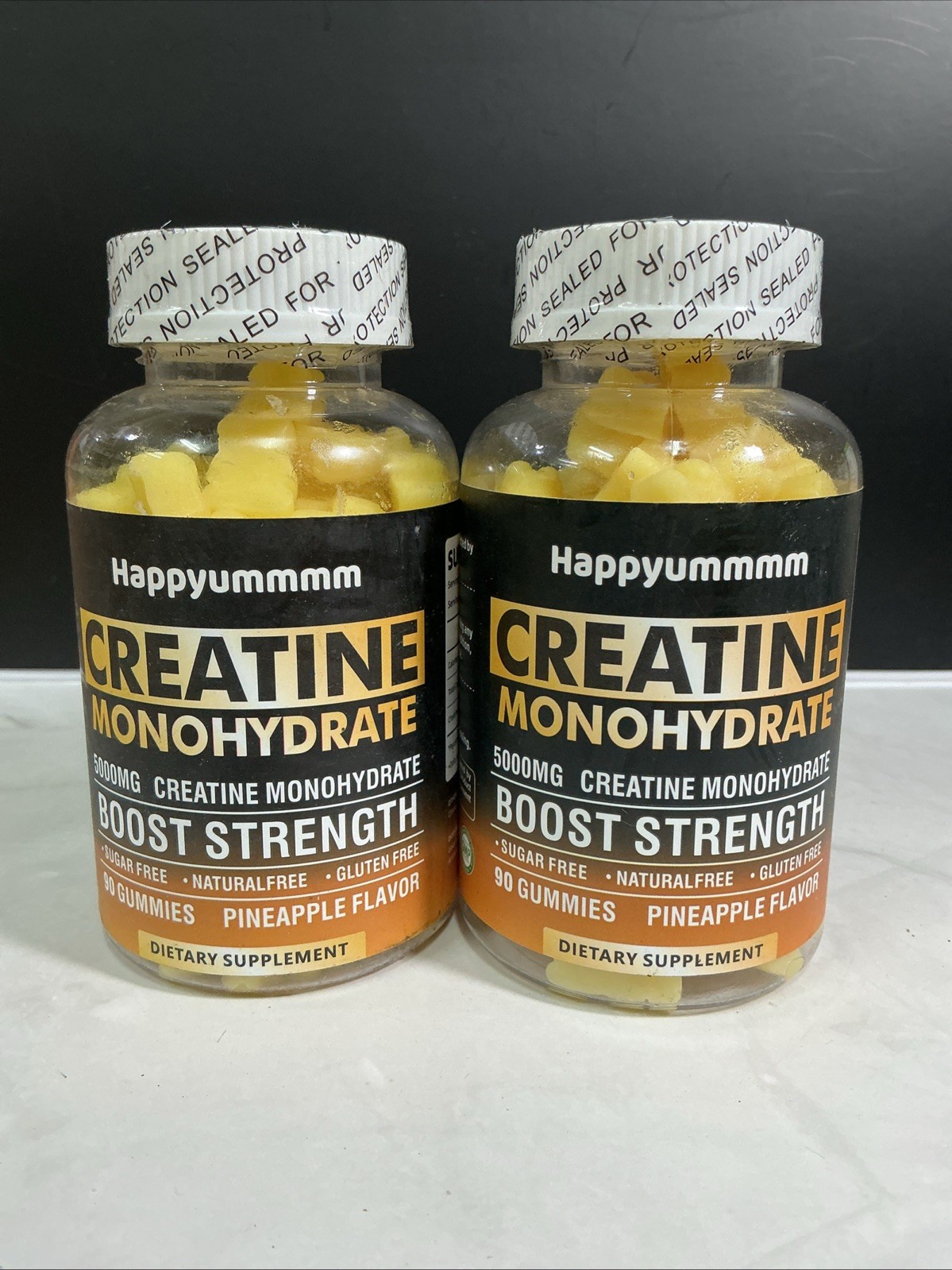 Creatine Monohydrate Gummies (2 PACK)  90ct pineapple 5000mg Per Serving