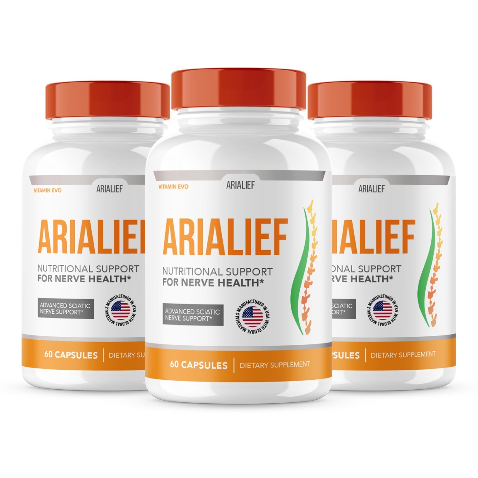 (3 Pack) Arialief Nerve Health Capsules, Arialeaf Healthy Support 180 Capsules