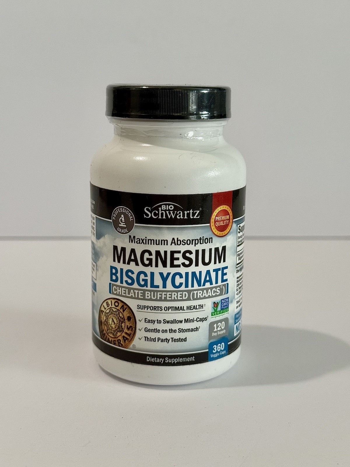 Magnesium Bisglycinate Chelated Supplement – High Absorption, 360 ct, Exp 2027