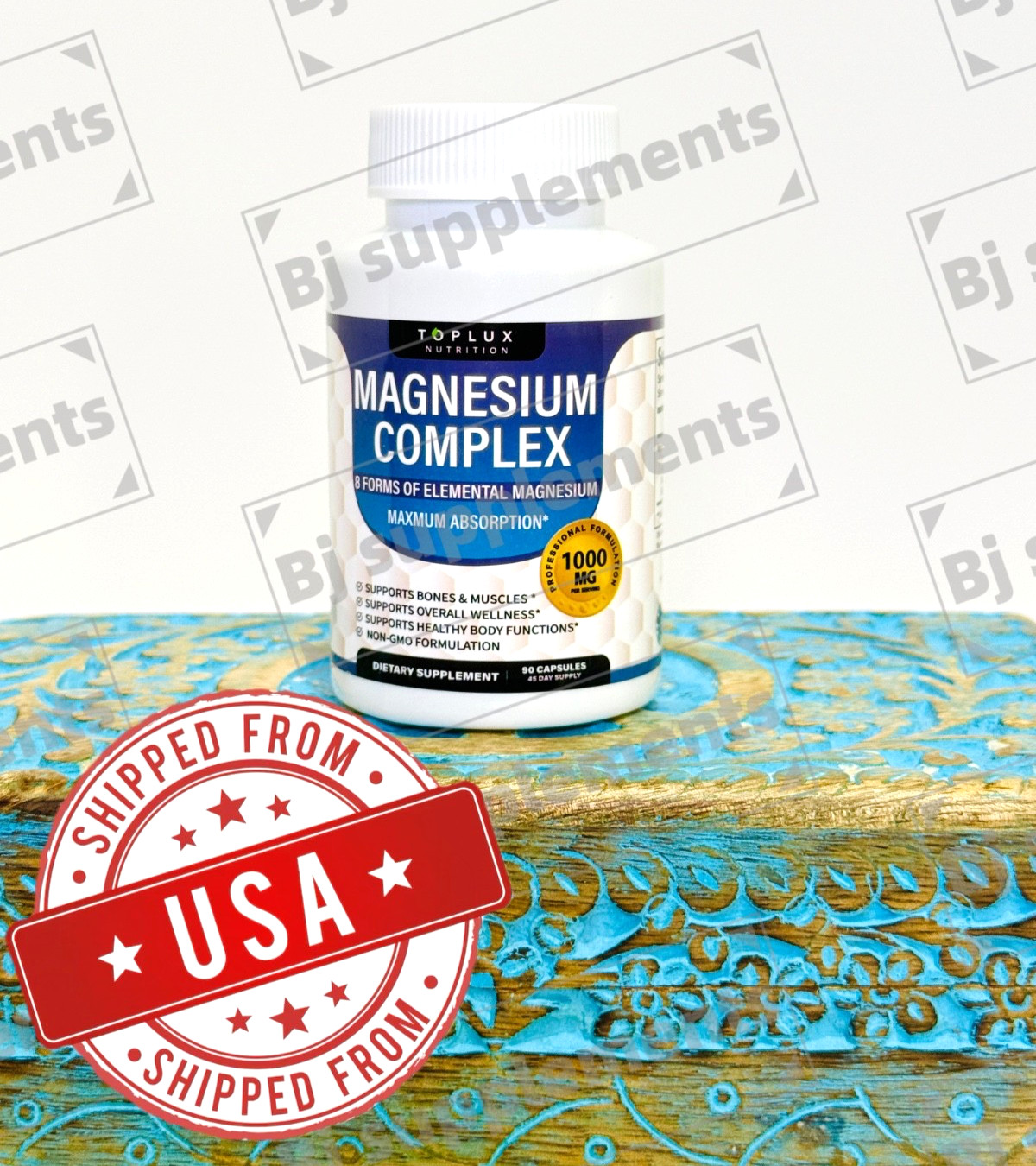 1 bottle of  Nutrition Magnesium Complex 1000mg Supports 8 Elemental Magnesium