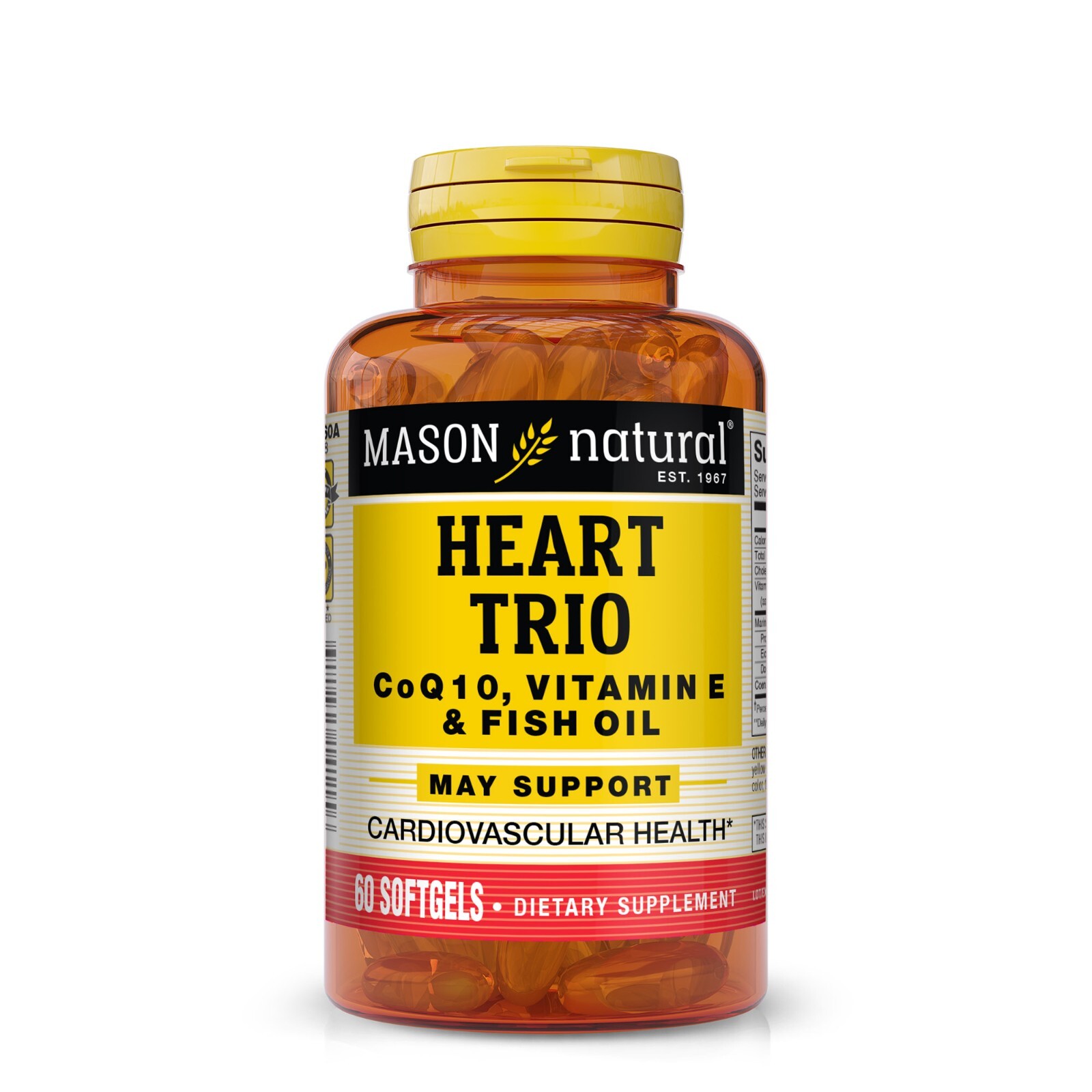 Mason Natural Heart Trio Co Q10, Vitamin E & Fish Oil. Heart Health 60 Softgels
