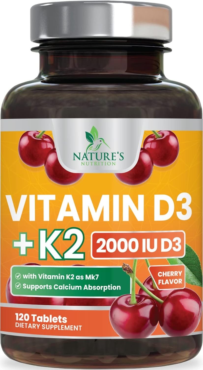 Vitamin D3 K2 2000 IU Plus with K2 (MK-7) 75 mcg – Vitamins D & K Complex Supple