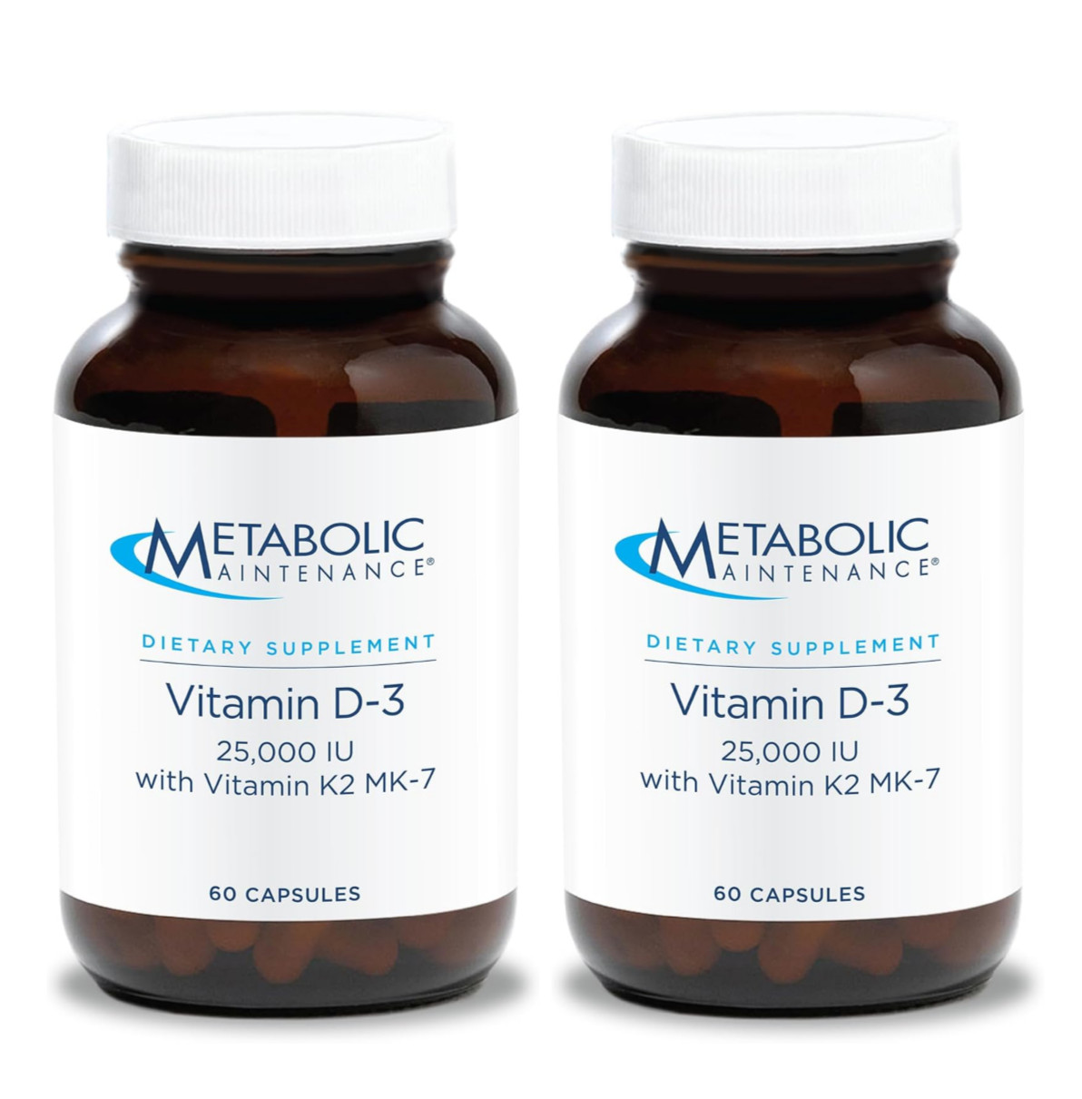 2x Metabolic Maintenance Vitamin D3 25,000 IU 60 Capsules (120 Total) Exp 4/2026
