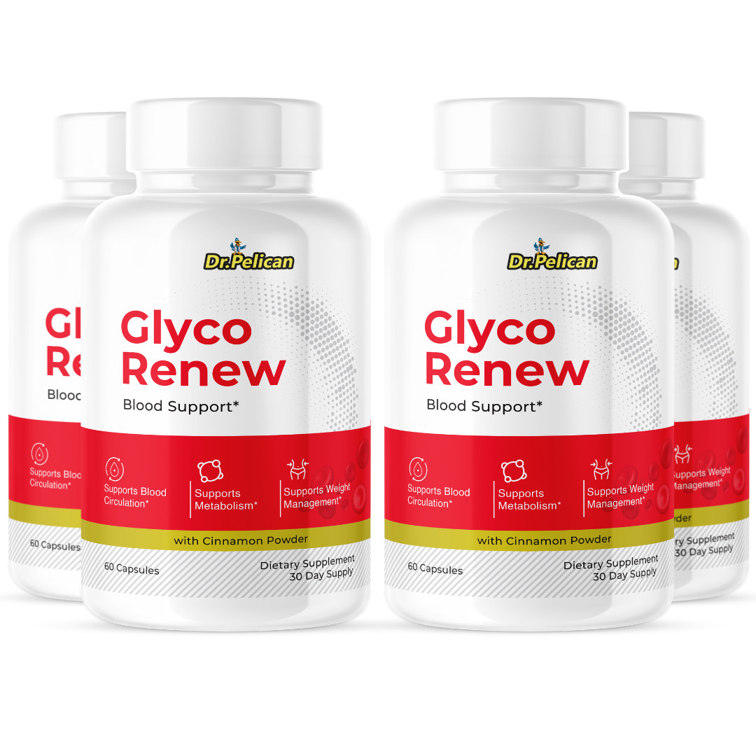 Glyco Renew- Cardiovascular Health, Blood Pressure & Sugar Support- 4 Bottles