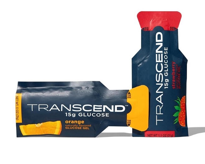 Transcend 15g Glucose Energy Gels – 12pk, 20pk, 30pk, orange, strawberry or asst