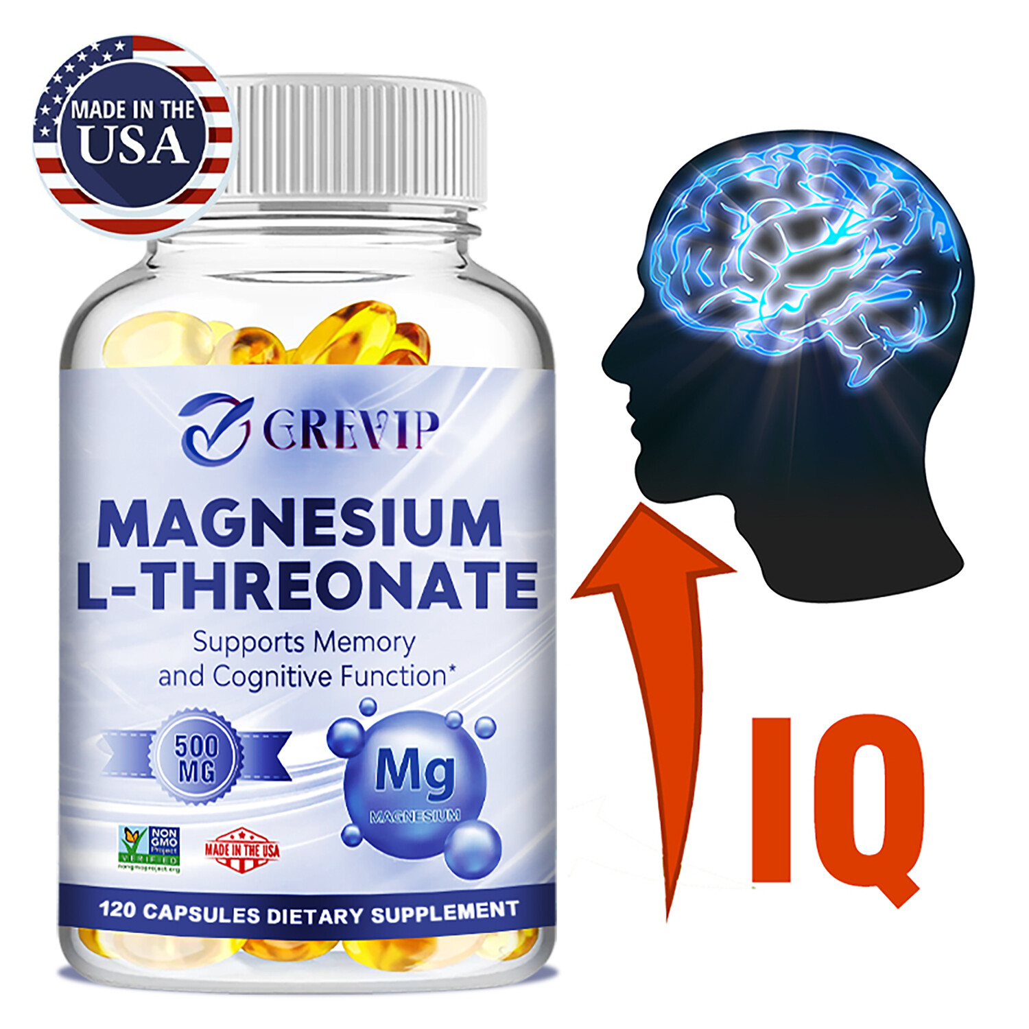 120pcs Magnesium L-threonate – Nervous Health, Improve Sleep, Relieve Stress