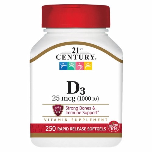 Vitamin D3 250 Softgels 25 Mcg by 21st Century