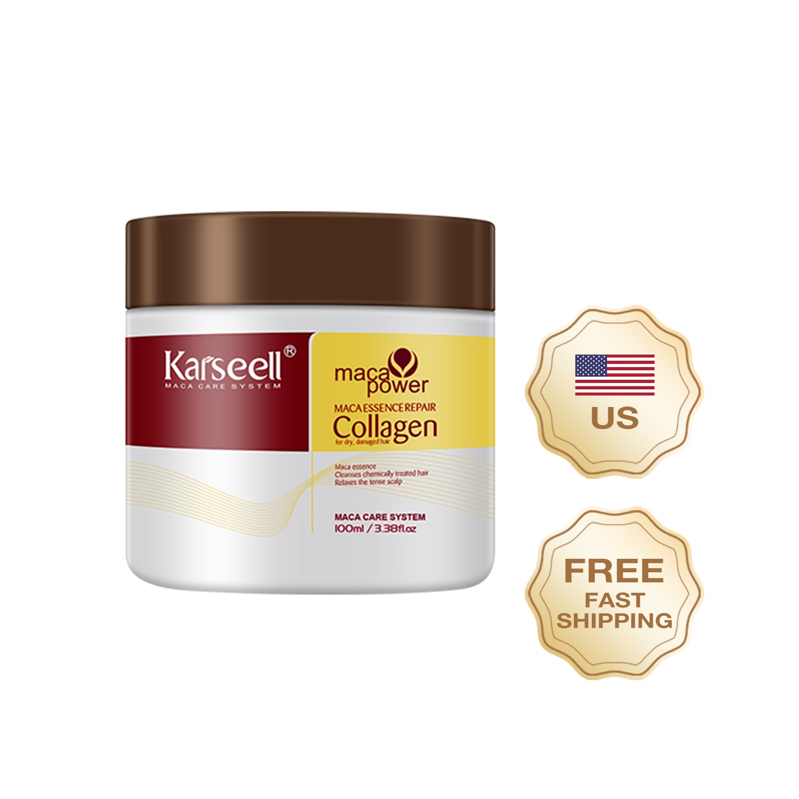 Karseell Collagen Hair Treatment Deep Repair Argan Oil Hair Mask 100ml 3.38fl.oz