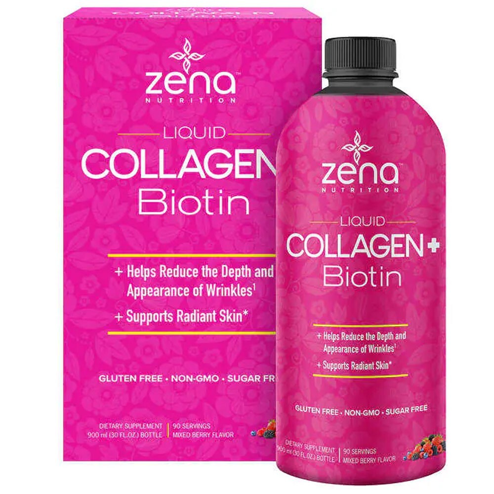 Zena Bioactive Liquid Collagen 2500mg + 5000mcg Biotin 90 Servings Exp: 12/26