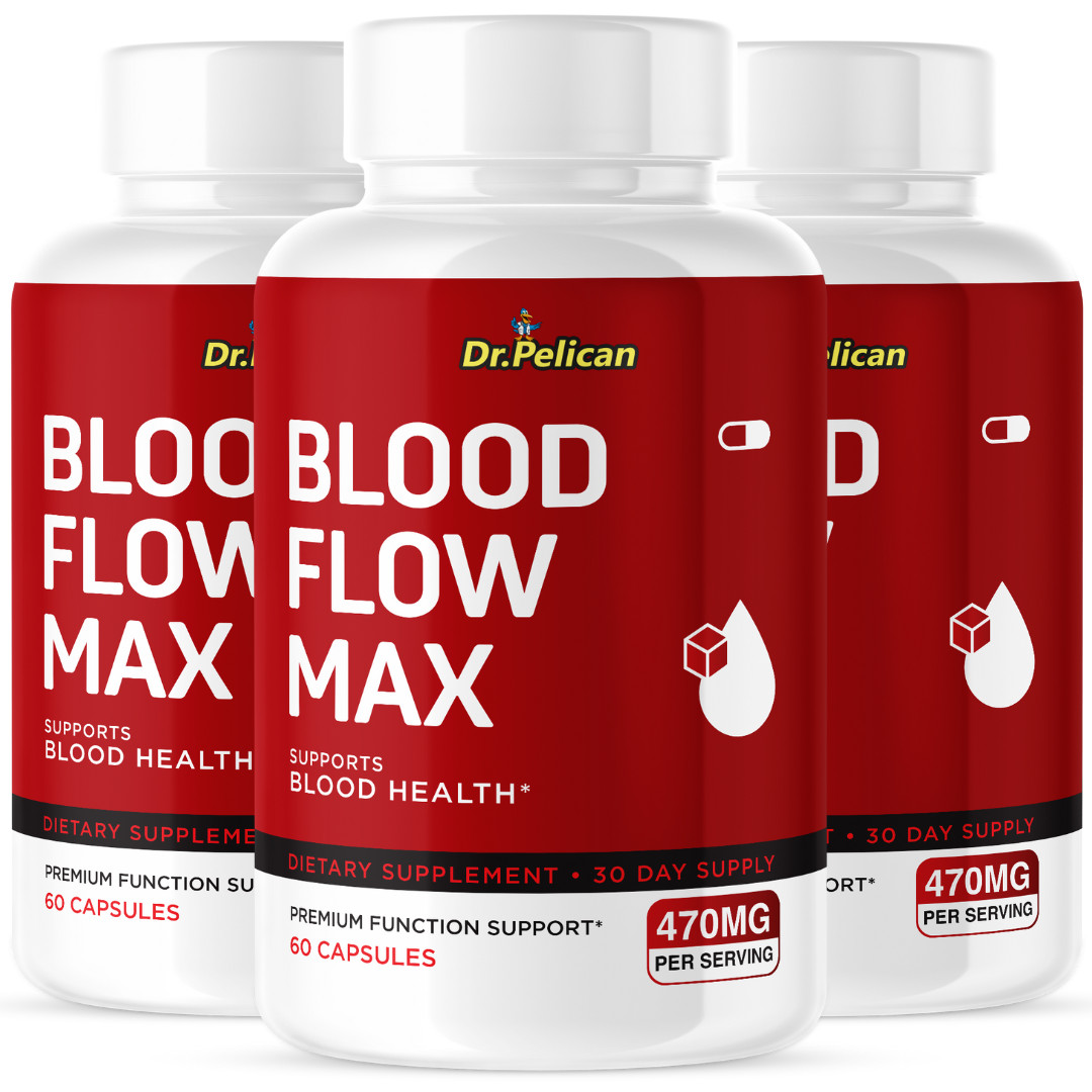 Blood Flow Max- Blood Support- 3 Bottles- 180 Capsules