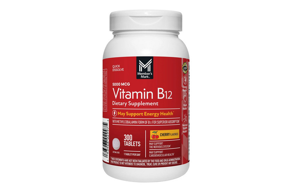 Member ’s Mark Vitamin B12 Quick Dissolve Tablets, 5000 mcg, Cherry, 300 ct.