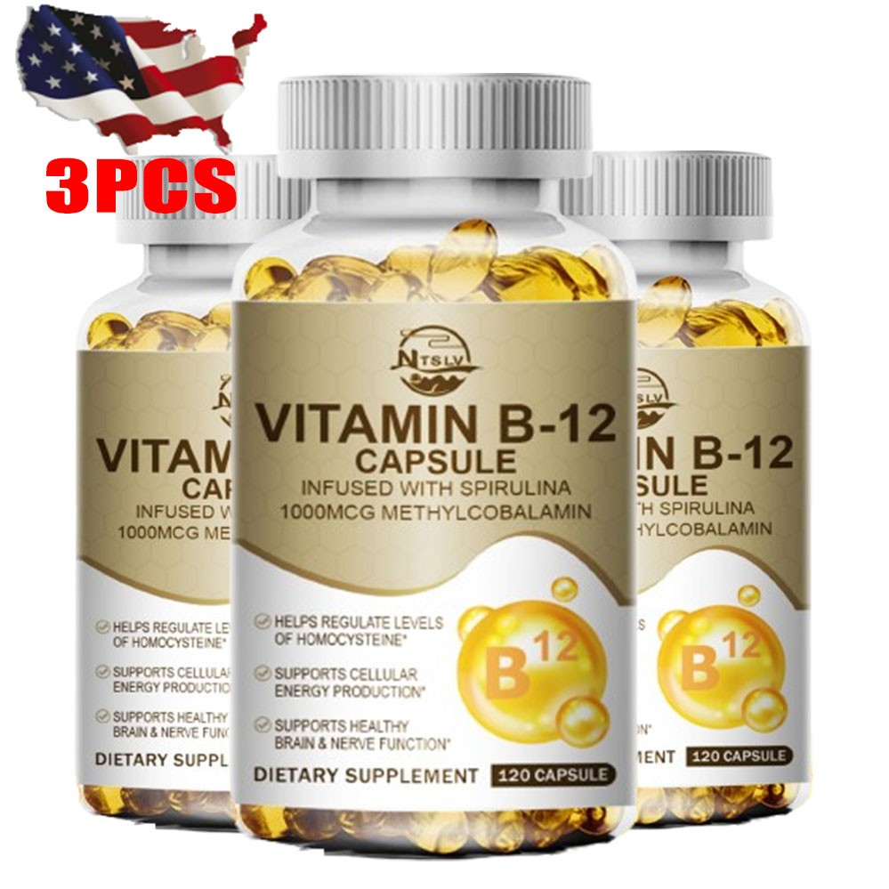 360 Vitamin B-12 Complex Capsules Energy Support Health Brain Nervous System Cap