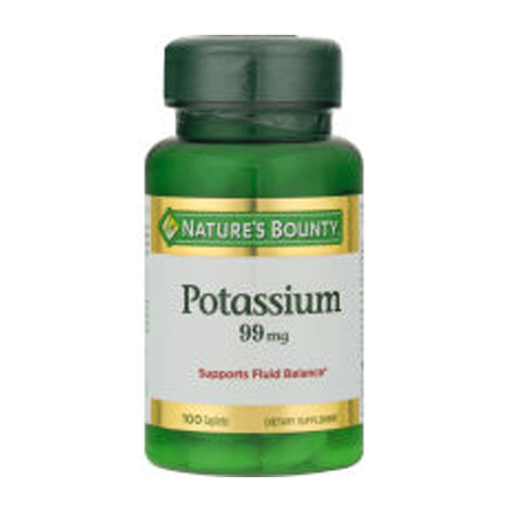 Nature’s Bounty Potassium 99 mg, 100 Tablets – Supports Fluid Balance