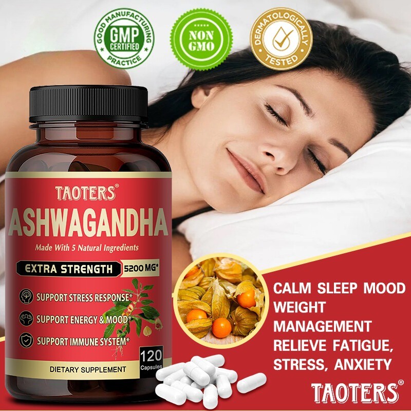 Ashwagandha Supplements Energy Booster Immunity Mood Calm Support 120 Capsules