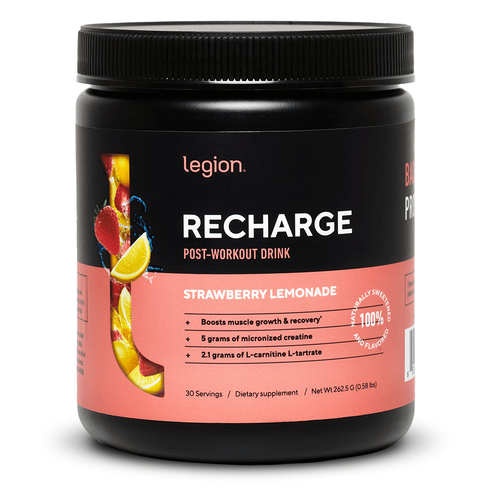 Legion Recharge Post Workout with Creatine, Strawberry Lemonade, 30 Servings