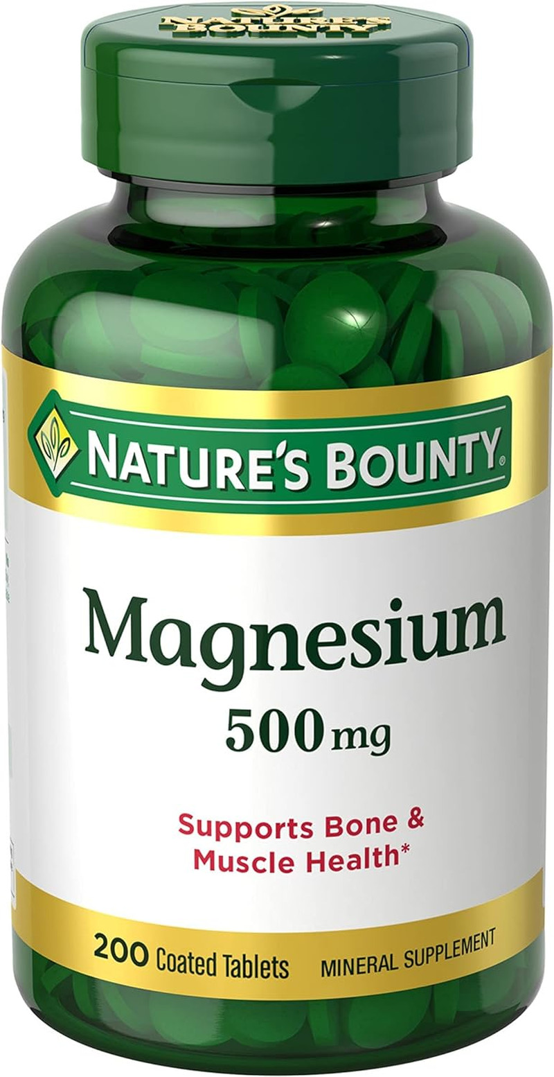 Nature’s Bounty Magnesium 500mg, Bone and Muscle Health Whole Body Support 200ct