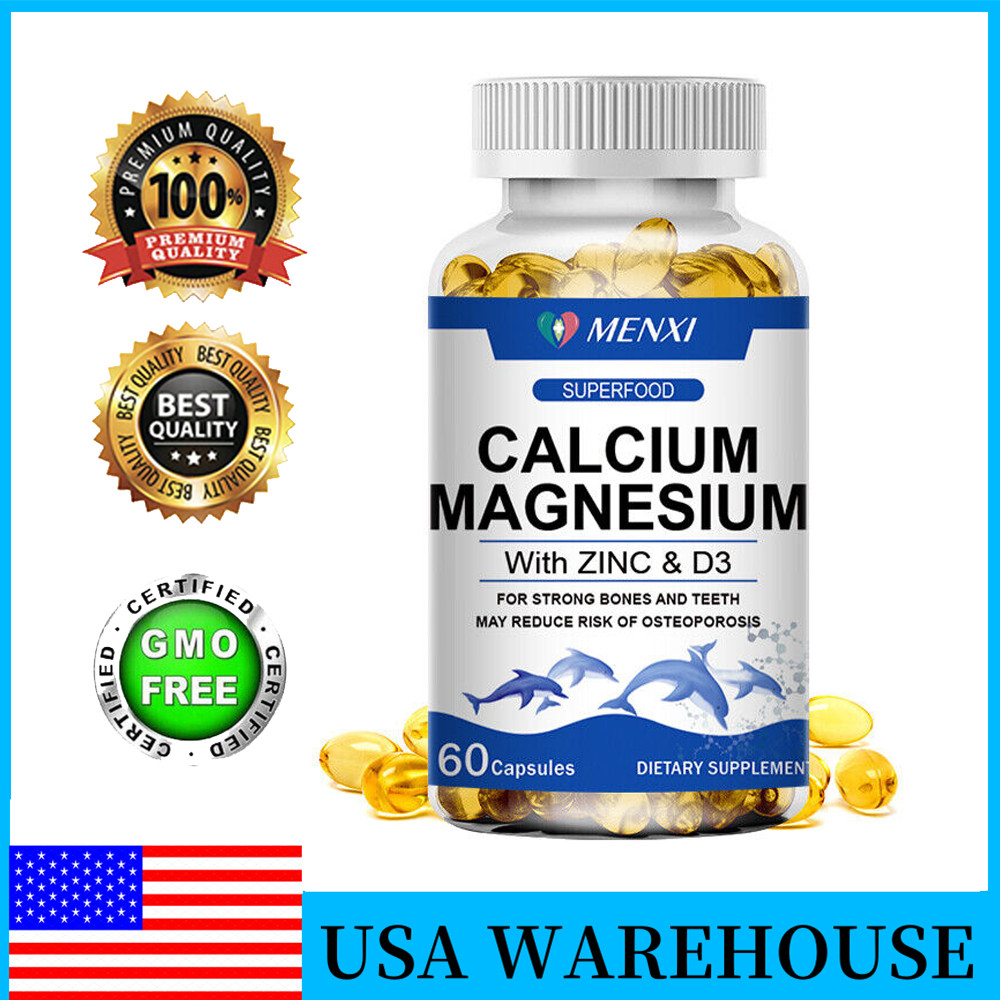 Zinc Calcium Magnesium & Vitamin D Complex Supplement Bone Muscle Immune Support