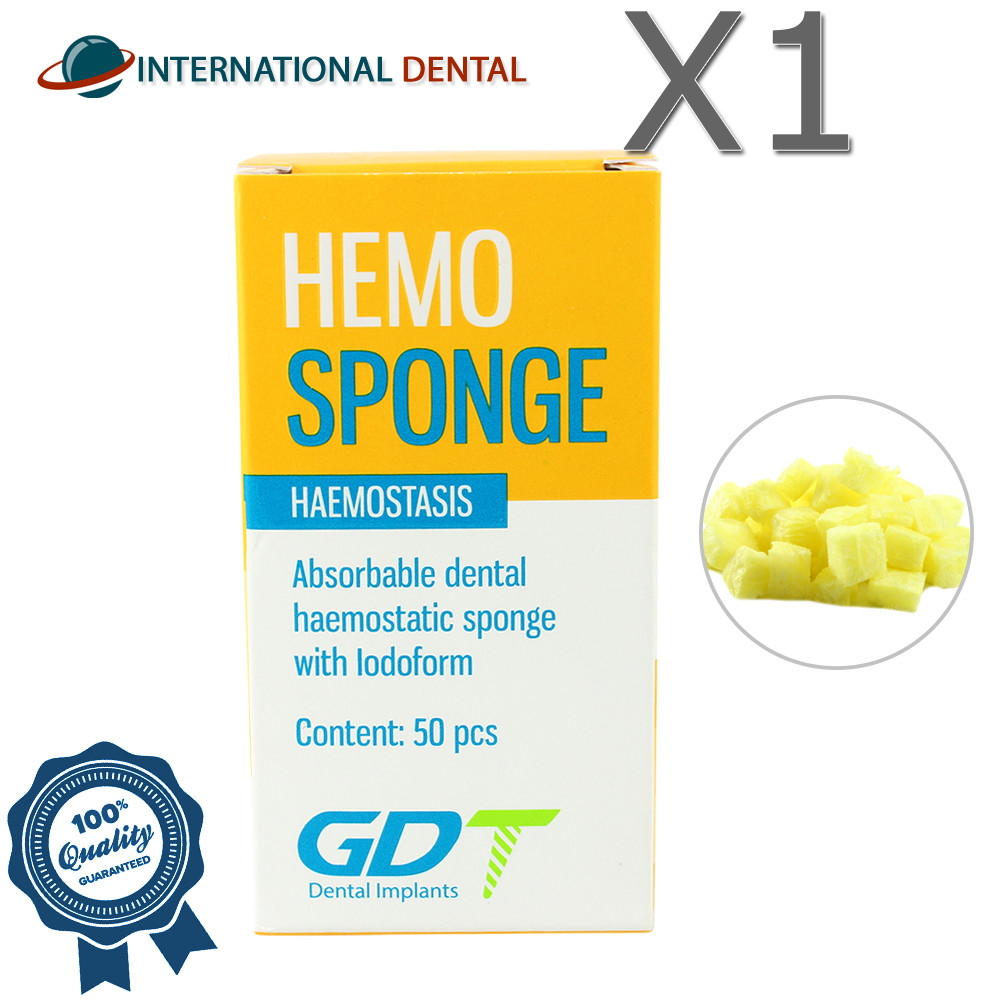 Dental Hem0sponge Sponge Abs0rbabIe Collagen With lodof0rm 50pcs in Bottle