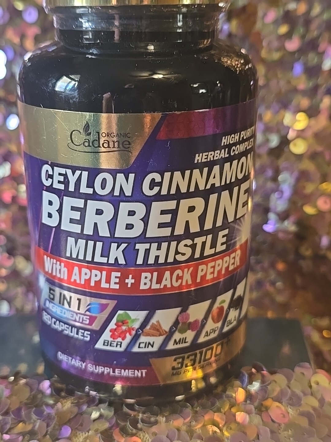 Organic Cadane Berberine Supplement 33100 mgCeylon Cinnamon   5 in 1.  8/26