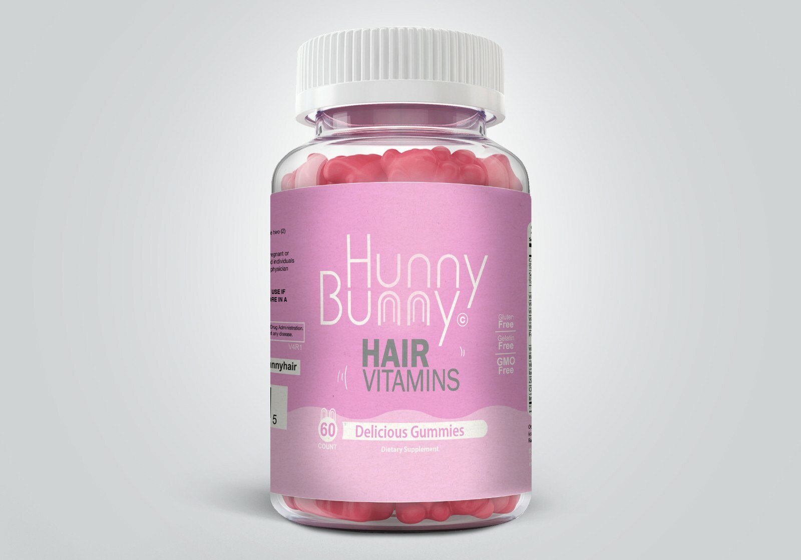 Hunny Bunny Hair Vitamins Gummies 60ct  bear Gummies For longer hair