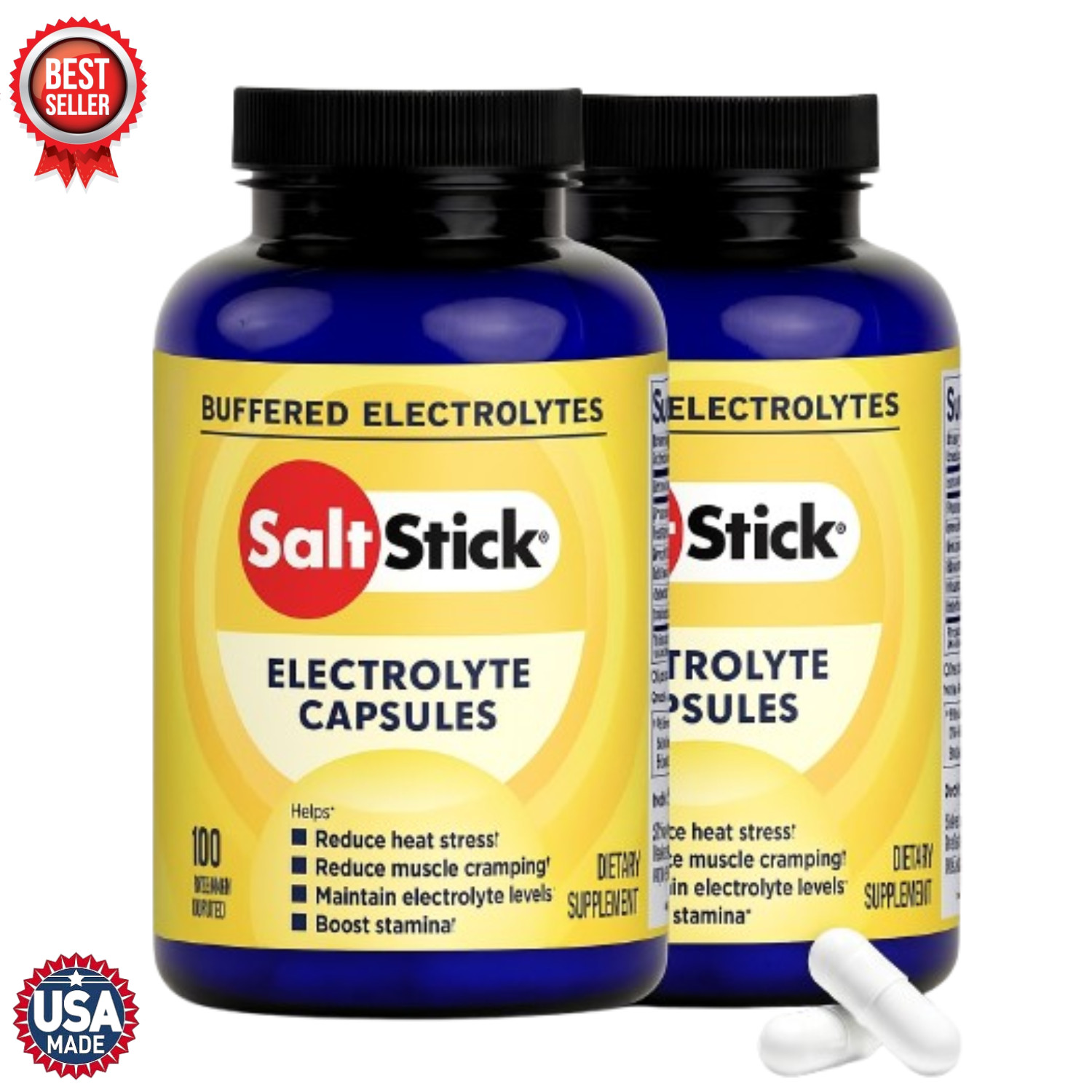 SaltStick Electrolyte Caps 200ct + Vitamin D Hydration Endurance Support