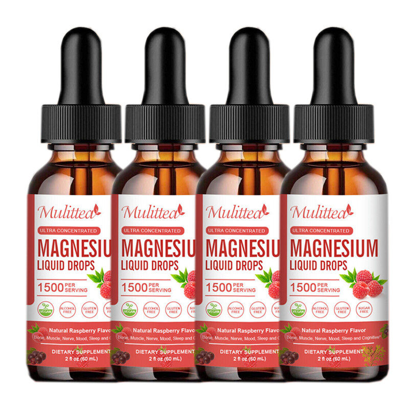1-4 Magnesium Glycinate Supplement Liquid Drops Ultra Concentrated 1500MG 60ML