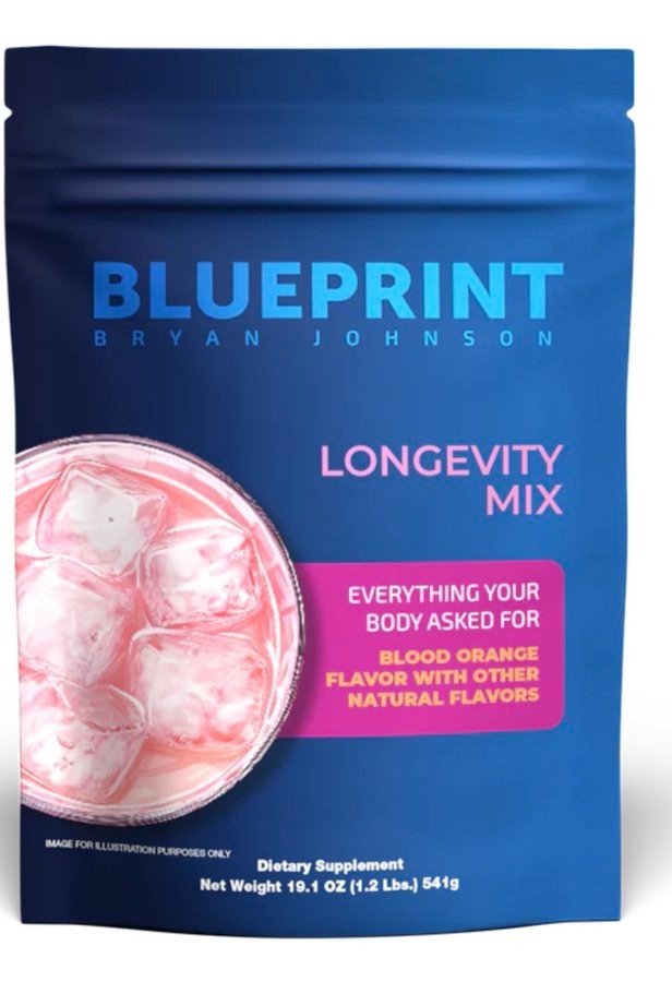 Blueprint Bryan Johnson Longevity Mix Muscle Builder Recovery Blood Orange 30Sev