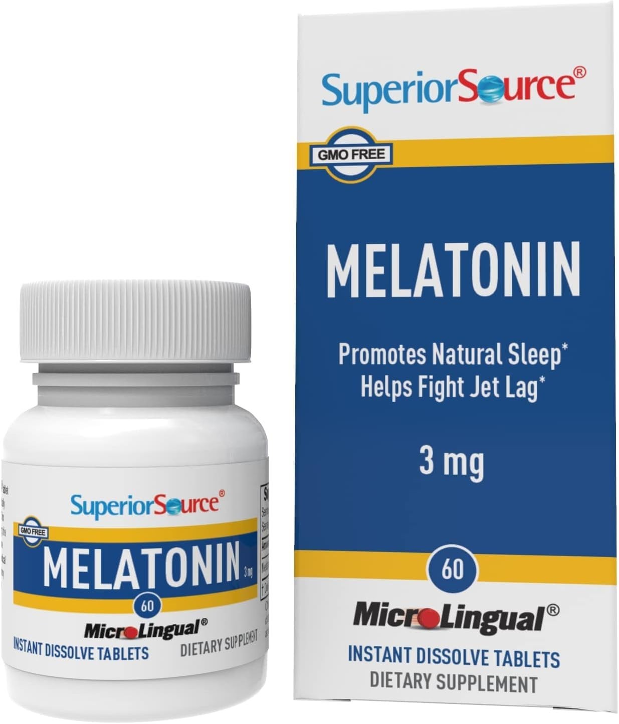 Superior Source Melatonin 3mg with Chamomile – Sleep Support, 60 Tablets