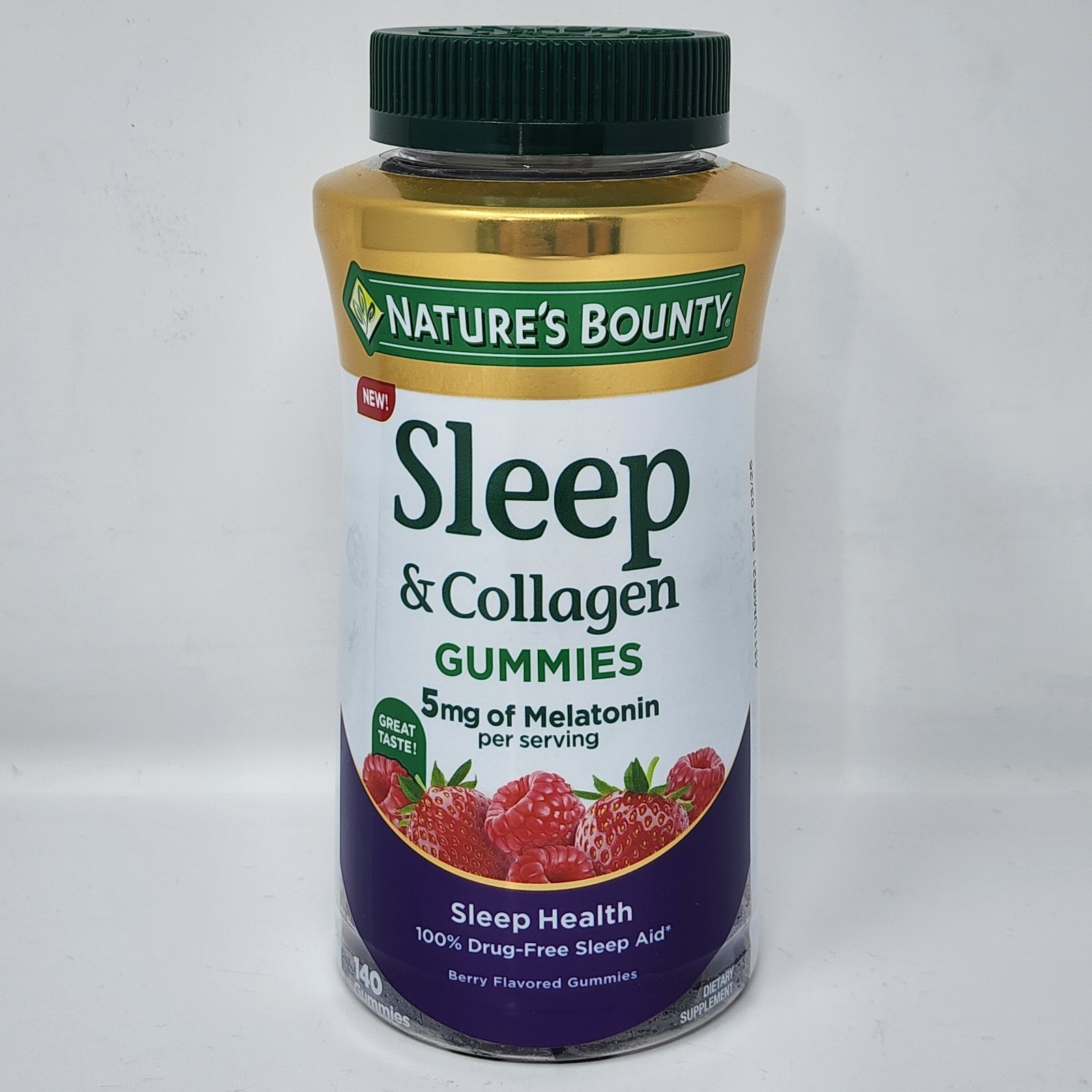 Nature’s Bounty Sleep & Collagen Gummies 5 mg Melatonin, 140 Gummies Exp 03/2026