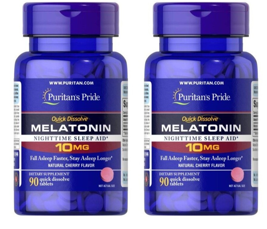 Super Strength Melatonin 10Mg 2X90=180 quick Dissolve Tablets Cherry flavor 2027