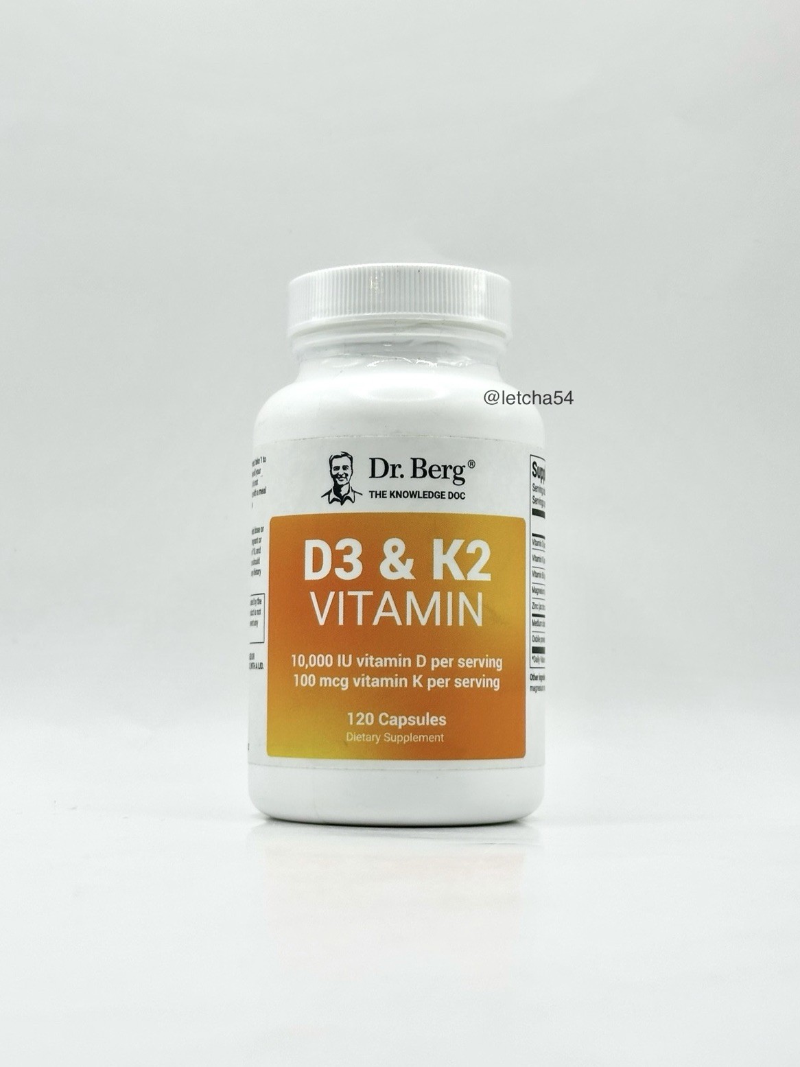 Dr Berg Vitamin D3 & K2 Formula (120 Capsules) 10000iu Sealed