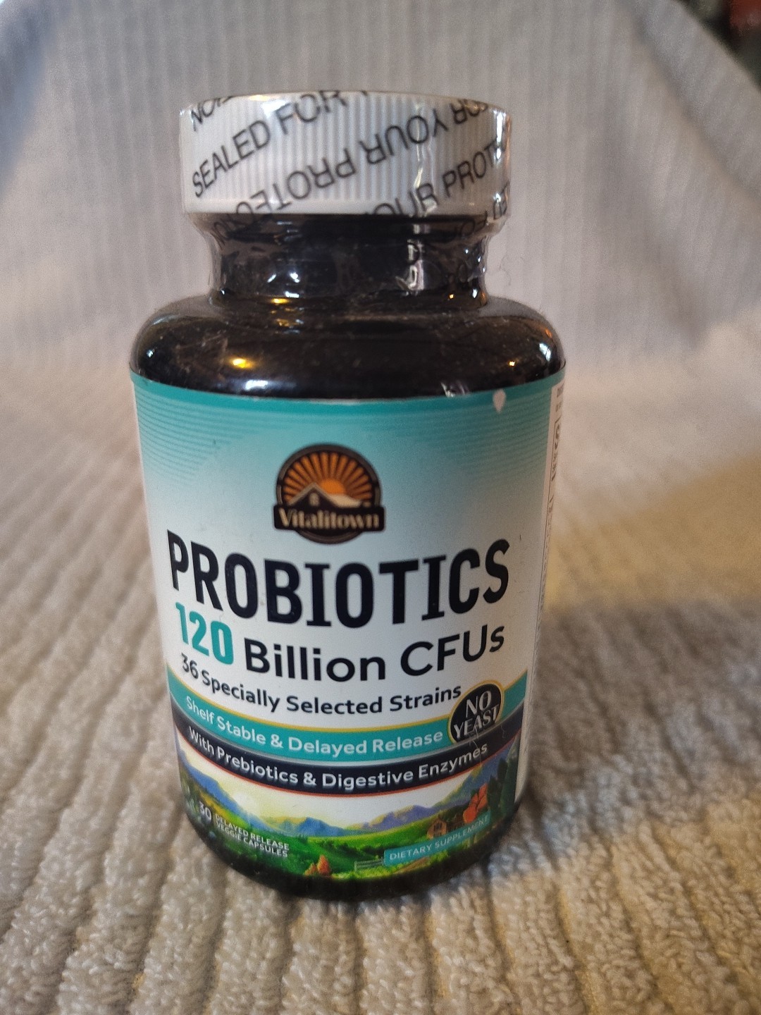 VITALITOWN Probiotics 120 Billion CFUs | 36 Strains, with Prebiotics & Digestive
